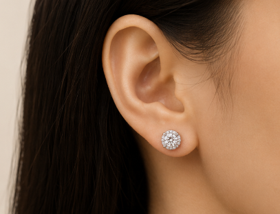 Chiaro Halo Stud Earrings