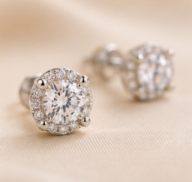 Chiaro Halo Stud Earrings