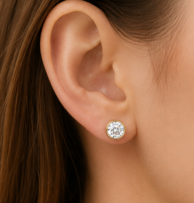 Luce Solitaire Stud Earrings